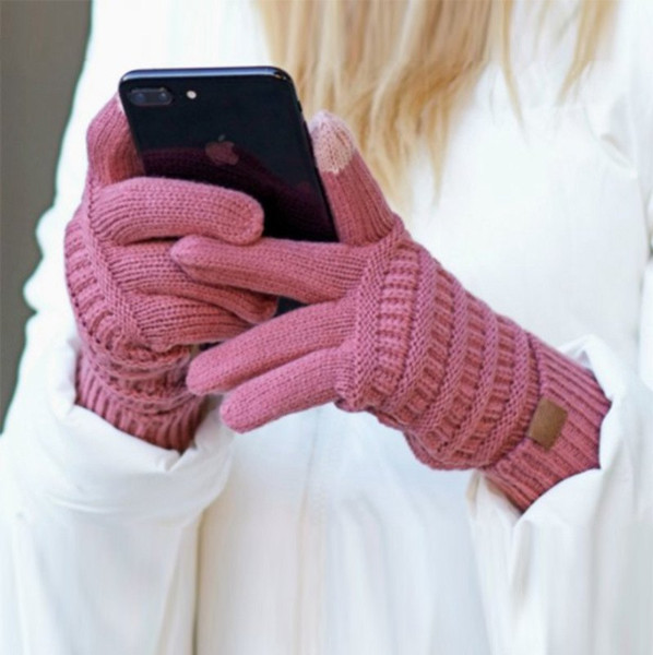 brand new C winter warm new hot Europe and the United States adult wool knitting full finger gloves touch screen gloves