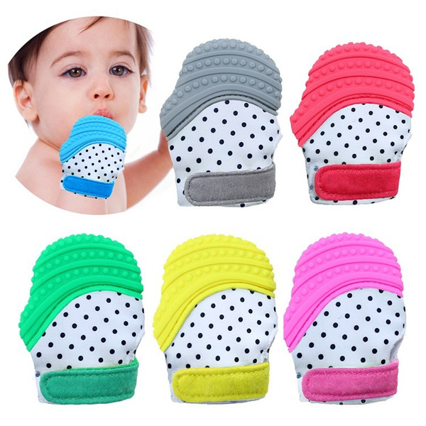 6 Colors 3-12 Months Baby Silicone Teether Glove Nursing Beads Newborn Mittens Teething