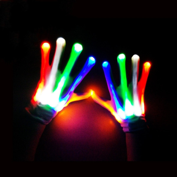 LED gloves for Kids children Party Christmas Hallowmas Cosplay glowing gloves free shipping A-0479