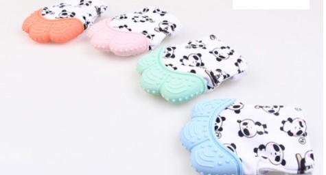 Silicone Teether Baby Pacifier Glove Baby Teething Glove Newborn Nursing Mittens Kids Teether Chewable Nursing Beads J19L013