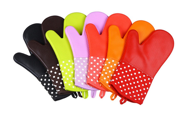 1PC Antislip Heat Resistant Protective Glove Silicone BBQ Cooking Kitchen Oven Single Glove Kitchens Tools Oven Mitts DHL