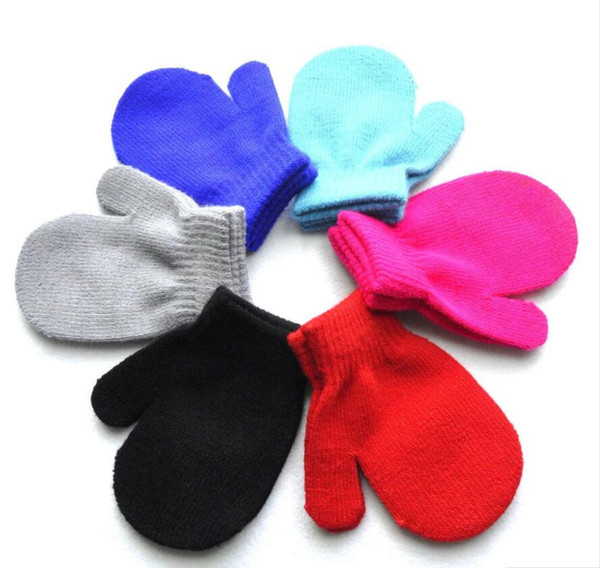 6 Colors Cute Baby Kids Boys Girls Unisex Knitting Warm Soft Gloves Candy Colors Mittens children boys Girls Mittens Unisex Gloves