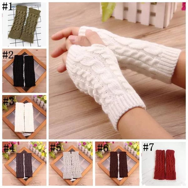 Fingerless Gloves Winter Warm Women Gloves Twist Knitted Glove For Teenager Girls Students Outdoor Cycle Gloves MMA1151