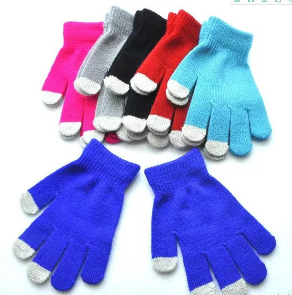 Kids Gloves Warm Winter Multi Purpose Capacitive Half fingerc Touch Screen Gloves Christmas Gift For iPhone iPad Smart Phone