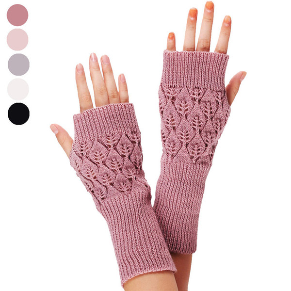 Sales Fine knitting Mitt Exposed Finger Women's Gloves Winter Autumn Knitted for Women Fingerless Gloves Wrist Mittens TO922