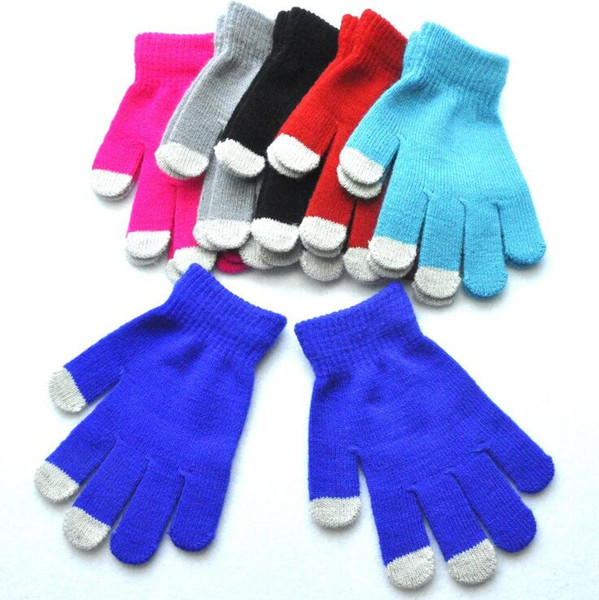 Kids Gloves Warm Winter Multi Purpose Capacitive Half fingerc Touch Screen Gloves Christmas Gift For iPhone iPad Smart Phone