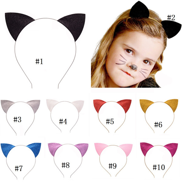 Baby girl Halloween Hair Accessories Girl Cute Cat Fox Ear Hair Headband Anime Cosplay Party Costume Kids Glitter Sparkle ears hair band