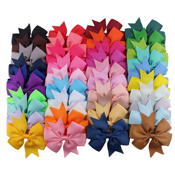 40colors baby girl big Ribbed ribbon fishtail bow barrettes Design Hair bowknot Children Headwear Kids Hairpin Girls Lovely Hair Accessory