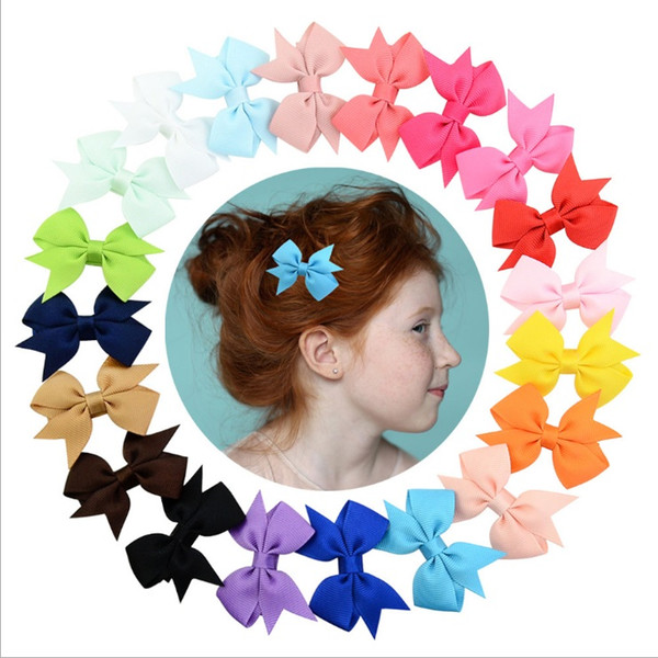 20 Colors European and American Girls Baby Small Bow Hairpin Baby Headwear Children's Hair Accessories Crocodile clip fishtail hair clip