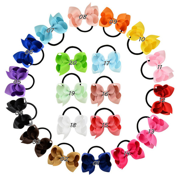 Children's Hair Accessories Solid Color Baby Girl Bow Hair Rope Rubber Band Girl Apron Rubber Band Head Flower Headdress