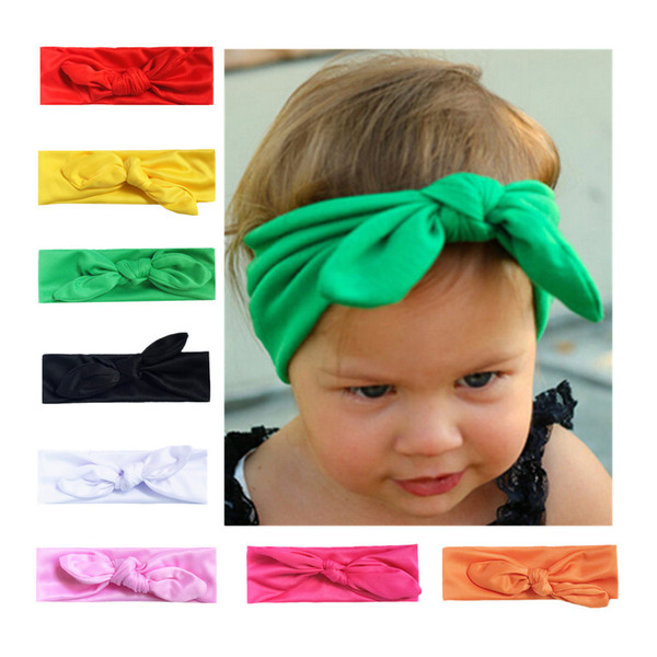 14 Colors Children's Baby Hair Band Elastic Cloth Rabbit Ears Headband Baby Cotton Headwear Baby Girl Hair Hoops Turban Headband HJK103