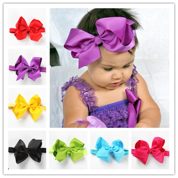 11 colors European and American Children's Hairband Baby Bow Headband Baby Hair Accessories Bow Elastic Band Rope Ribbon Kids Headwear YUR59