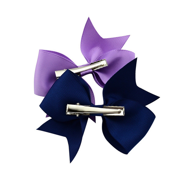 100PCS Bowknot hairpin 3 inch Barrettes grosgrain ribbon hair bows 40 colors children hair accessories baby hairbows girl hair clip