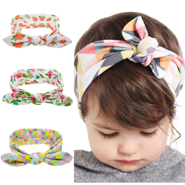 Bohemian Headband Cotton Girl Baby doughnut Bowknot Flower Turban Twist Head Wrap Twisted Knot Soft Hair Band Kids Headbands Bandanas