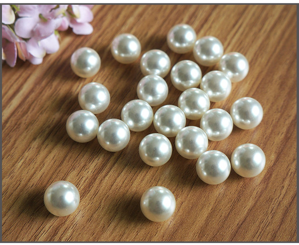 Top Grade Beige White Color DIY Handmade Beaded Jewelry Accessories Material ABS Imitation Pearls Scattered Beads without Holes Beads 3~16MM