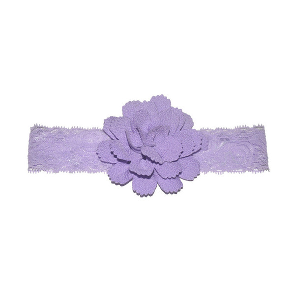 uumay Hot Selling Baby lace Flower Hair band 14 color silk Hair rope band knitted elastic headband Head Bands baby Hair band