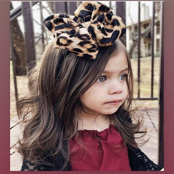 New Ins Hot Selling Baby girl elastic Leopard-print Children's Headband kids Turban Head Wraps Stretchy Hairbands