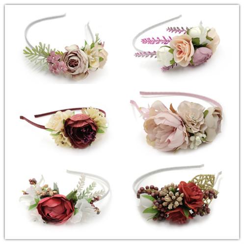 Flower hair hoop Headband Christmas flower hairband For Women Bride Beach Weddign Hair Decoration kids fashion Xmas hair accessory