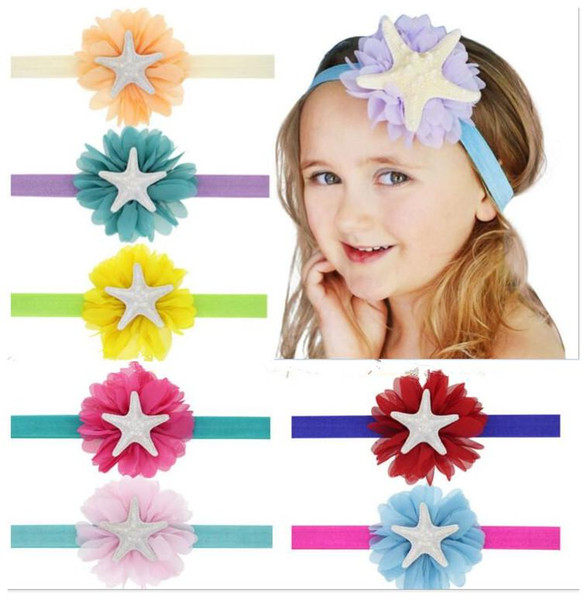 Baby girl Princess Elastic Headband Sweet Starfish Hairband hair accessories For Birthday gift Boutique