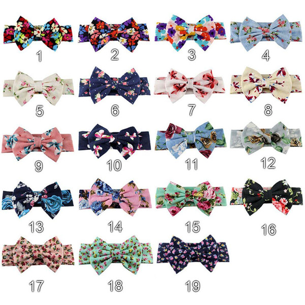 Bohemian Bow Knot Soft Headband Cotton Girl Baby Bowknot Hair Band Flower Turban Head Wrap Kids Bandanas