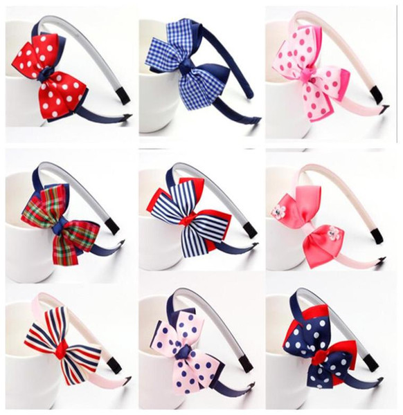 New Wholesale Kids Princess Bow Knot Hair Hoop Headbands Plastic Headbands Hair stick Hair Accessories for Girls