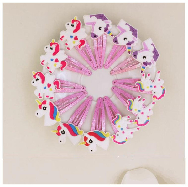 Cute cartoon children's cartoon unicorn hairpin Korea bb clip headwear bangs clip side hair accessories