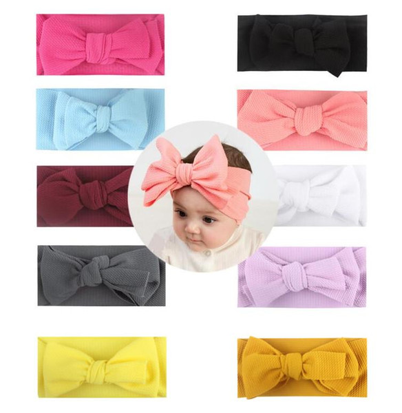 10 Colors Toddler Baby Bows Headbands Infant Soft Elastic Head Wrap Hairband Childrens Bow Headwear Girls Hair Accessories