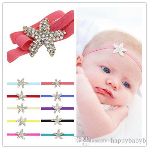 6 colors Baby Sea Series Headbands Headwear Girls starfish hairbands Elasticity Head bands Cute kids Hair Accessories