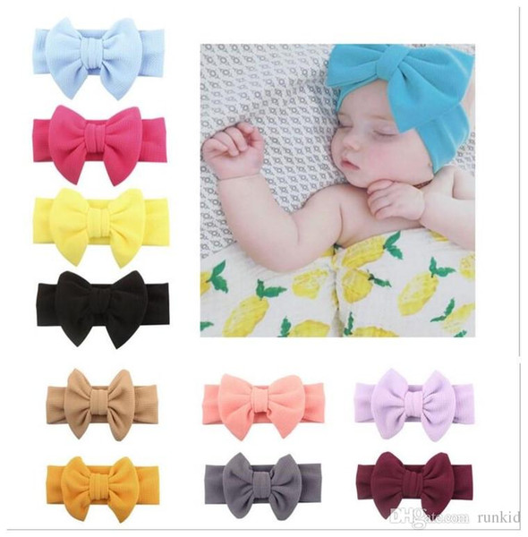 2019 New Kids Girl Big Bow Headbands Hair Accessories Super Soft Head Wraps Girls Childrens Elastic Headband Headwear