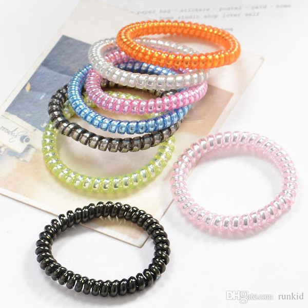 women Telephone Wire Cord Hair Tie Girls Elastic Hair Rubber Band Rope Bracelet hair accessories wholesale 5cm