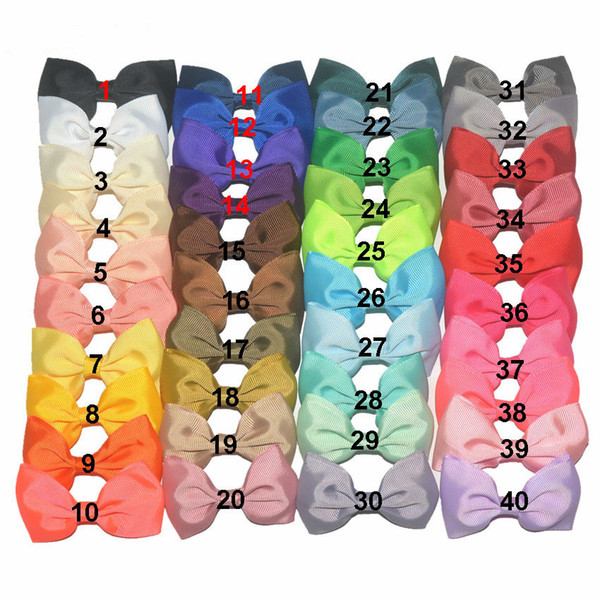 40 color Handmade Bowknot Hairpin Baby bow Barrettes Children Bow with Hair alligator clips Kids Infants Hair Accessories