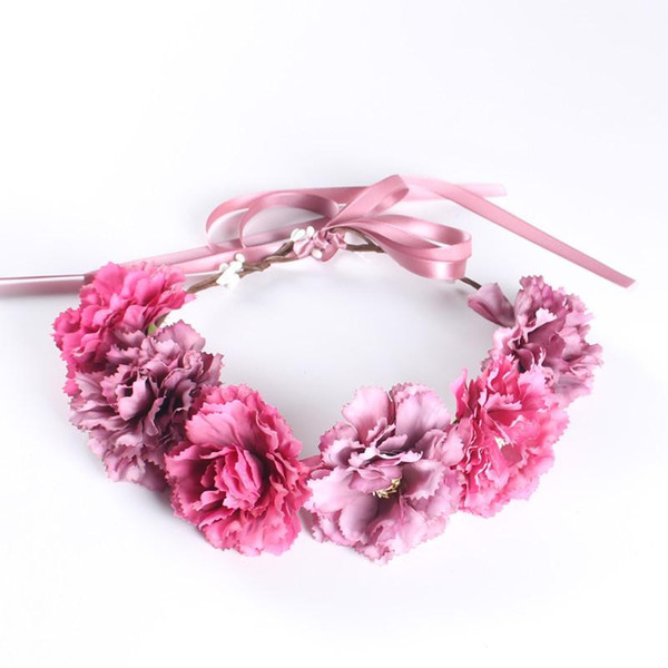 New Style boho floral wrist flower women girl garland headwear crown of flowers for hair wreath headband accessories headpieces