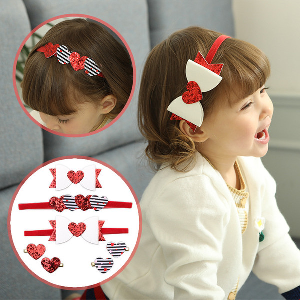 Children's Hair Accessories Baby girl's Non-woven fabric Headbands glitter Barrettes velvet Elastic belt The European and American style