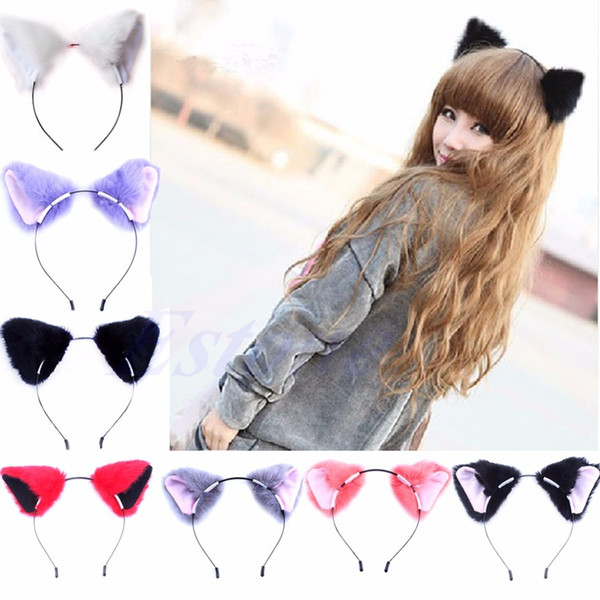 2017 Hair Accessories Girl Cute Cat Fox Ear Long Fur Hair Headband Anime Cosplay Party Costume