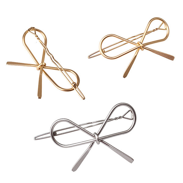 New Vintage Hairpins Metal Bow Knot Hair Barrettes Girls Women Hair Accessories Hairgrips New Brand Holder Hair Clip