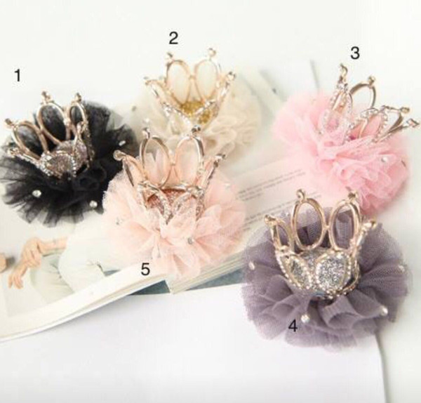 2017 korean children sequined crown hairpins cute baby girl birthday party hair clips kids hair accessories