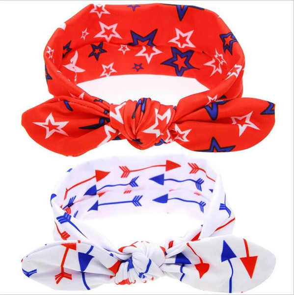 New Baby Girls American independence day Headbands National Day Celebration Bunny Ear Hairbands Infant Children Kids Hair Accessories KHA264