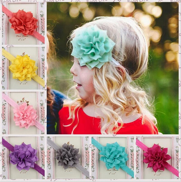 Baby Girls Headbands Big Flowers Newborn Infant Kids Lotus Hair Accessories Children Headwear Cute lovely Hair Ornaments Hairbands KHA43