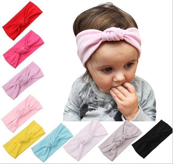 9 Colors Newborn Baby Girls Elastic Cotton Headbands Infant Kids Knot Hairbands Hair Bands Children Headwear Hair Accessories KHA228