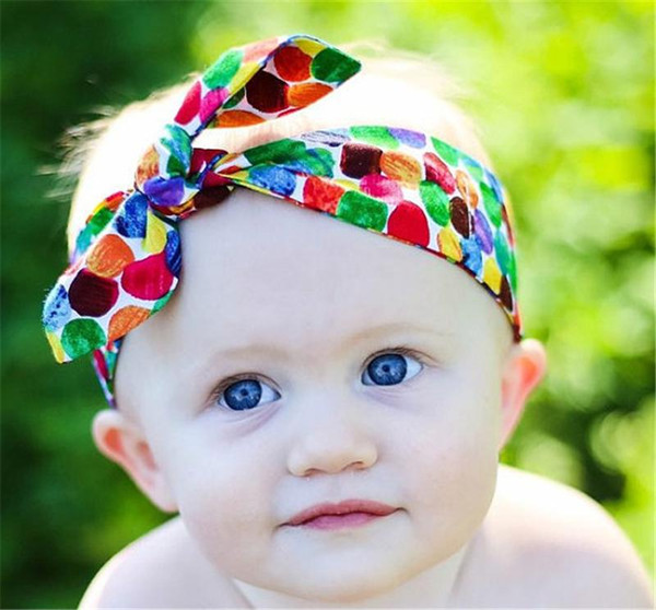 Newest Baby Pure Cotton Headbands 15inch Children Floral Hair Accessories Kids Newborn Elastic Headwear with Chinese Rose Flowers KHA172