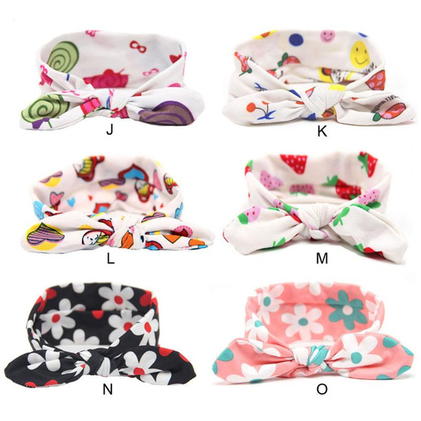 Baby Girls Hair Accessories Lovely Bunny Ear Headbands Bows For Newborn Floral Knot Head Wrap Kids Elastic Hairband Twisted Turban KHA484