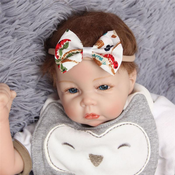 20pcs/lot Baby Girls Floral Bow Headbands Infants Kids Knot Bowknot hairbands Children Elastic Hair Accessories Princess Headdress KHA501