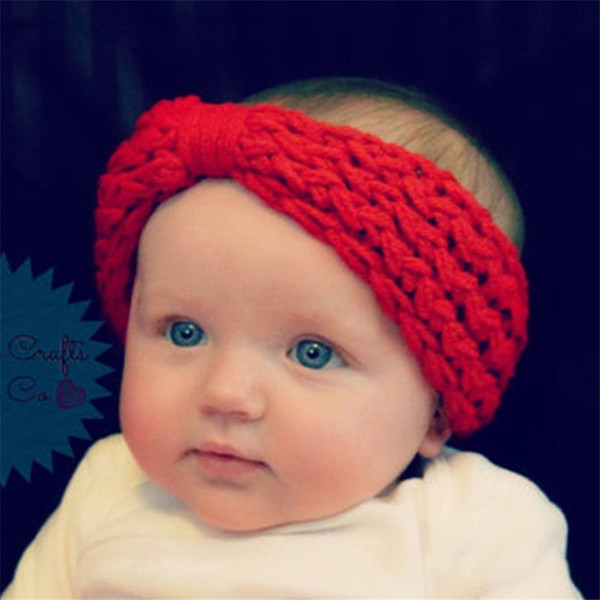 0-3Y Newborn Baby Infant Corn Wool Crochet Warm Headband Knitting Hairband Girls Winter Ear Warmer Children Headwrap Hair Accessories KHA530