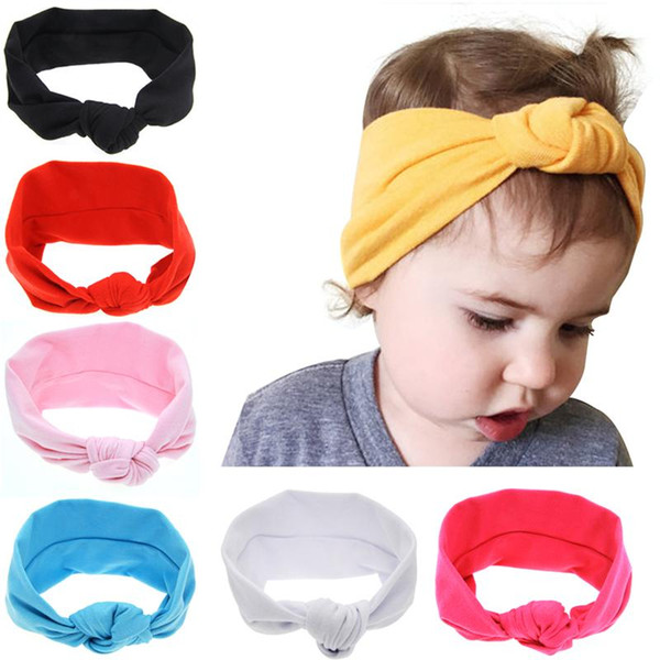 Newborn Baby Girls Knotted Cross Elastic Headbands Infant Kids Turban Hairbands Headwear Children Hair Accessories Free Shipping KHA21