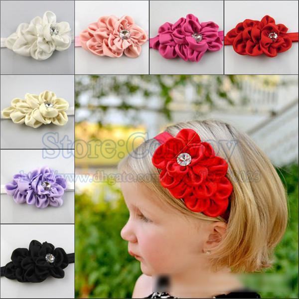 Fashion Cute Baby Girls flower bud headband Kids Hair Bands Ornaments Infant Kids Hair Accessories Headbands for baby girls 8 colors KHA02