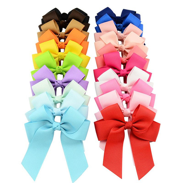 Baby Girls Bow Hairpins Barrette Grosgrain Ribbon Bows With Alligator Clips Girls Pinwheel Cheer Bow For Kids Hair Accessories KFJ92