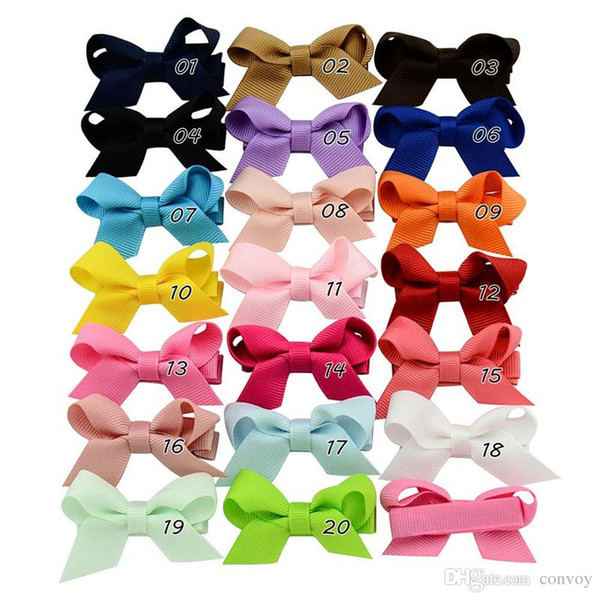 Baby Girls Bows Clips Hairpins Girls Grosgrain Ribbon Bows Hairgrips Children Solid Wrapped Safety Hair Clips Kids Hair Accessories KFJ109