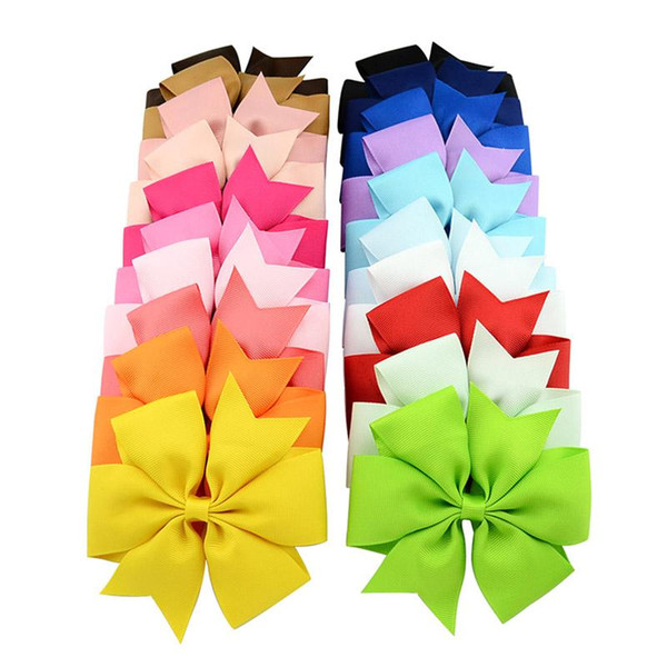 4.5 inch Baby Girls Bow Hairpins Grosgrain Ribbon Boutique Bows With Alligator Clips Children Hair Accessories Kids Bow Barrette KFJ96