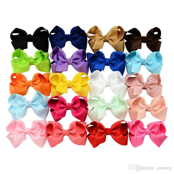 3.2 Inch Baby Girls Bow Hairpins Grosgrain Ribbon Bows Kids Girl Accessories W/ Clip Boutique Bow Hairpins Hair Ornaments Accessories KFJ86