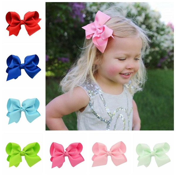 Baby Bow Hairpins Barrette Girls Grosgrain Ribbon Bow With Clip For Girls Handemade Classical Bows Children Hair Accessories 20Colors KFJ91